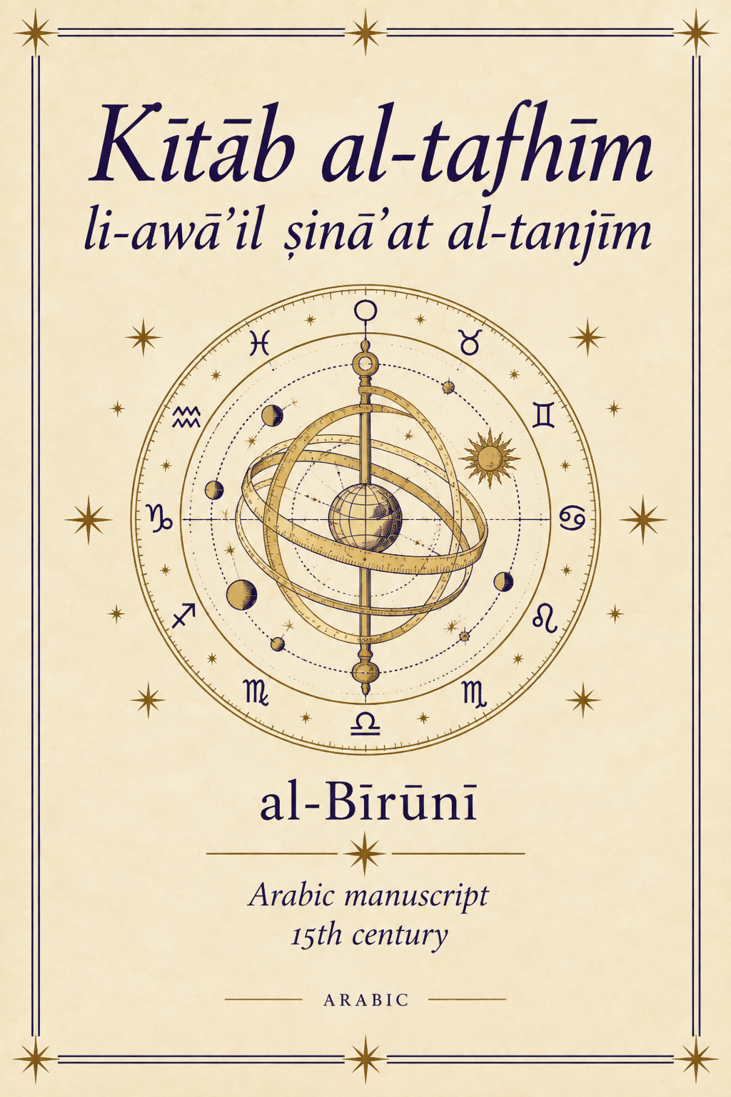 Portada de Kitāb al-tafhīm li-awāʾil ṣināʿat al-tanjīm